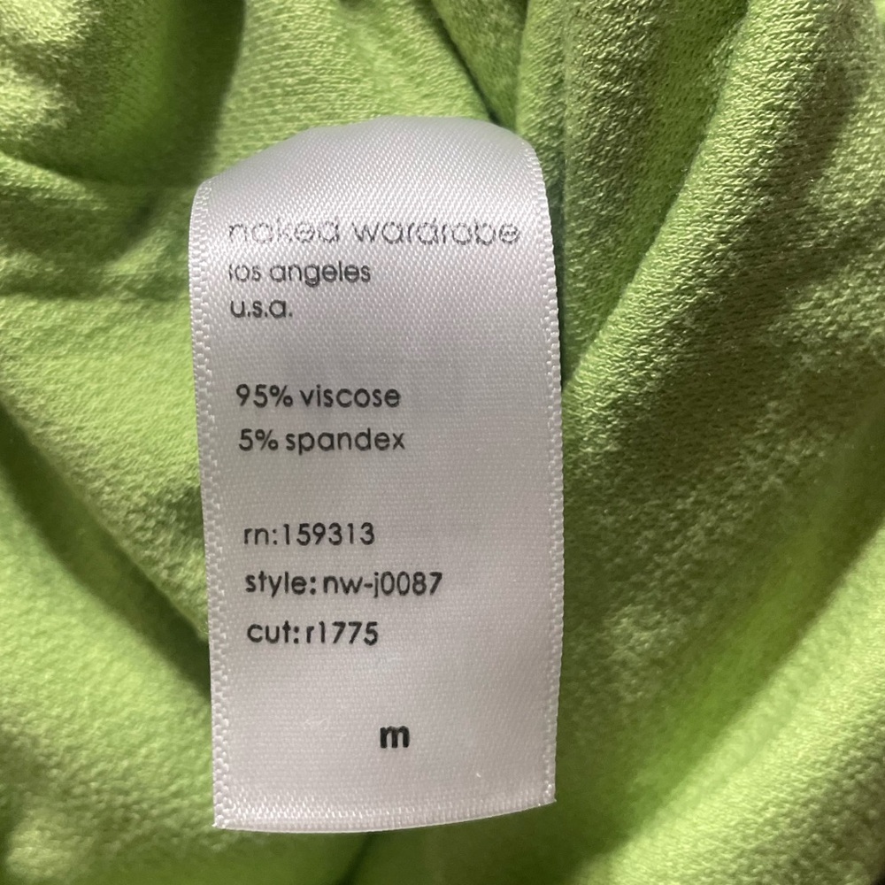 Naked Wardrobe Bright Green One Shoulder Stretchy Romper Size Medium colorful - Picture 5 of 5